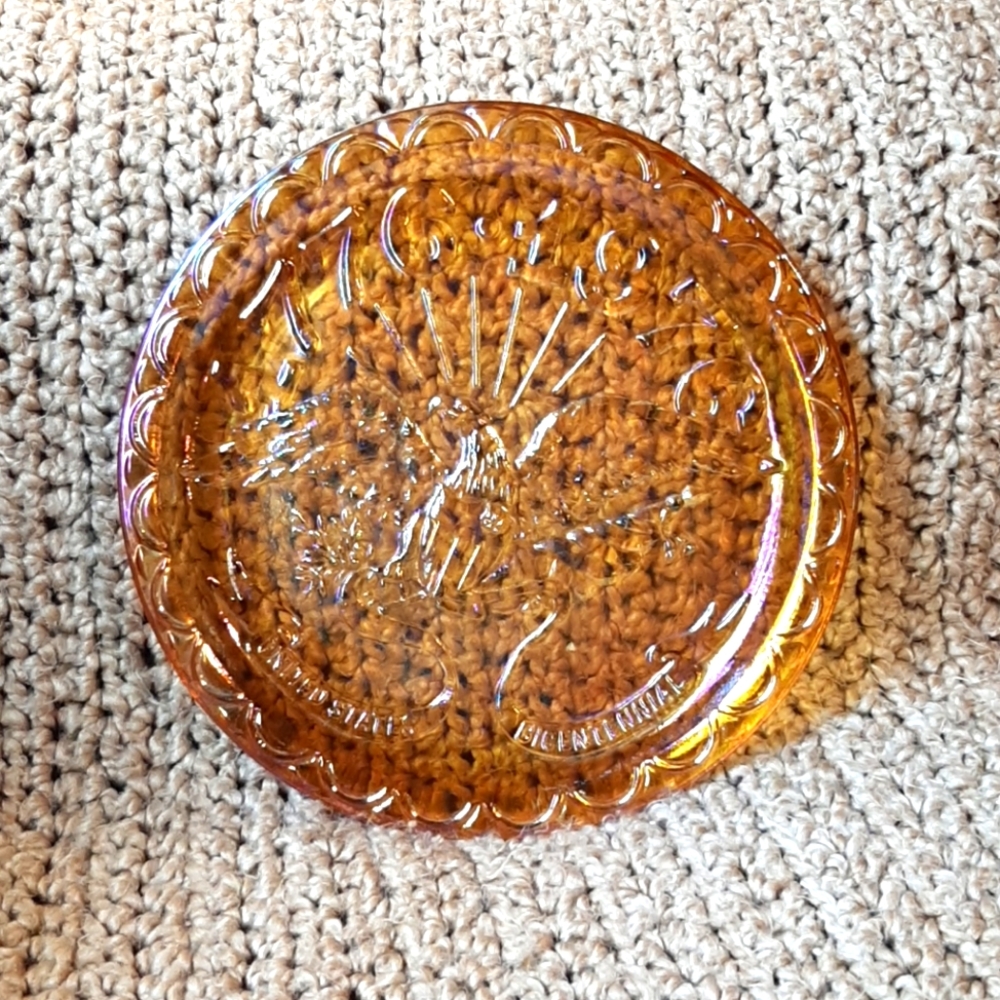 SOLD Vintage | Gold Carnival Glass Plate
